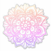 Girly Pastel Mandala Flower Sticker (Voorkant)