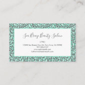 Girly Pastel Mint Green Fun Leopard Spots Monogram Visitekaartje (Achterkant)