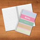 Girly Pastel Monogrammed Volledige Naam Notities Notitieboek