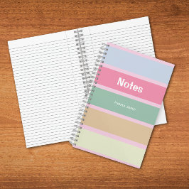 Girly Pastel Monogrammed Volledige Naam Notities Notitieboek