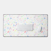 Girly Pastel Regenboog Wit Abstract Patroon Bureaumat (Keyboard & Muis)