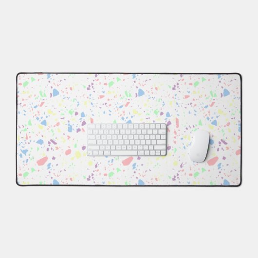 Girly Pastel Regenboog Wit Abstract Patroon Bureaumat (Keyboard & Muis)