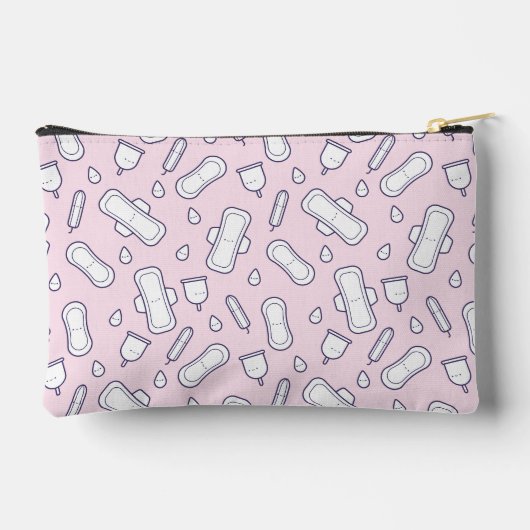 Girly Pastel Roze Cartoon Pad Eerste periode Etui (Achterkant)
