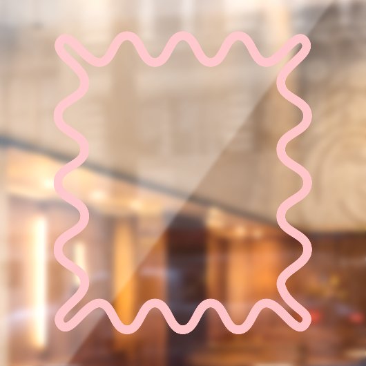 Girly Pastel Roze Schattige Wavy Rechthoek Spiegel Raamsticker (Vel 2)