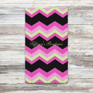 girly patroon zigzag fuchsia heet roze chevron visitekaartje