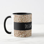 Girly Peach Brown Leopard-printer op maat Mok (Links)