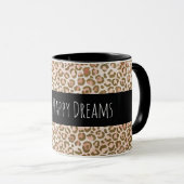 Girly Peach Brown Leopard-printer op maat Mok (Voorkant rechts)