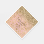Girly Peach Gold Leopard Glitter Servet (Hoek)