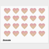Girly Peach Gold leopard print roze Glitter Glitzy Hart Sticker (Vel)