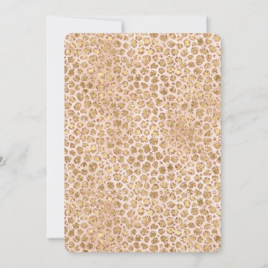Girly Peach Gold leopard print roze Glitter Glitzy Kaart (Achterkant)