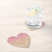 Girly Peach Gold leopard print roze Glitter Glitzy Kartonnen Onderzetters (Insitu)