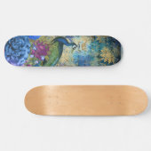 Girly Peacock Blue  Fantasy Skateboard (Horizontaal)