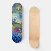 Girly Peacock Blue  Fantasy Skateboard (Voorkant)