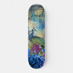 Girly Peacock Blue  Fantasy Skateboard