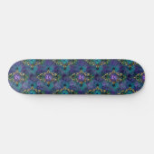 Girly Peacock Feathers Butterfly Fantasy Skateboard (Horizontaal)