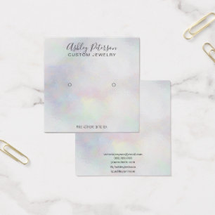 Girly pearl nacre ombre stud earing display vierkante visitekaartjes