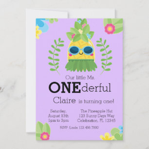 Girly Pineapple Mme Onederful Première Invitation