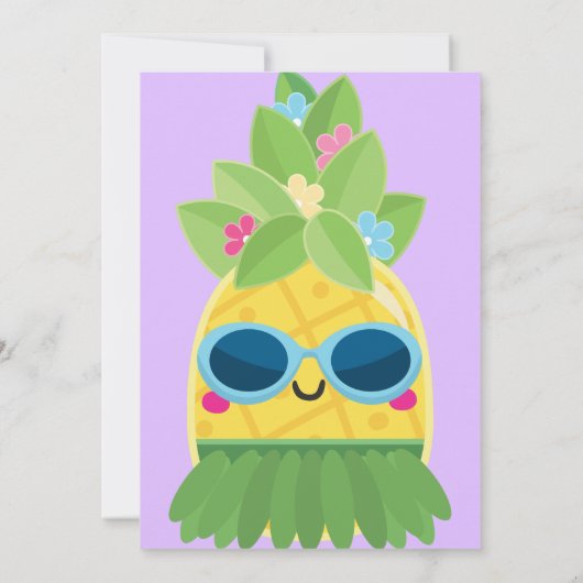 Girly Pineapple Mme Onederful Première Invitation (Dos)