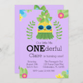 Girly Pineapple Mme Onederful Première Invitation (Devant / Derrière)