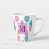 Girly Pineapple Pattern Latte Mok (Rechts)