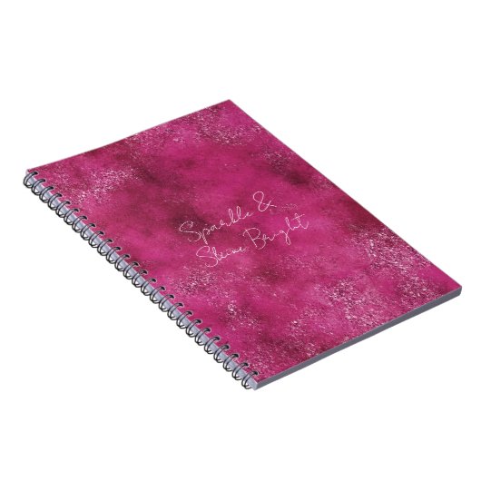 Girly Pink Abstracte Glitz Glam Glitter Notitieboek (Rechterzijde)