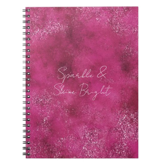 Girly Pink Abstracte Glitz Glam Glitter Notitieboek (Voorkant)