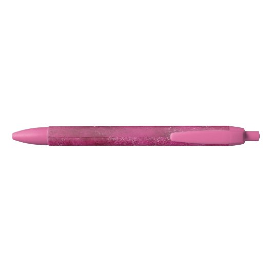 Girly Pink Abstracte Glitz Glam Glitter Zwarte Inkt Pen (Achterkant)