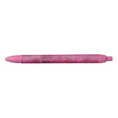 Girly Pink Abstracte Glitz Glam Glitter Zwarte Inkt Pen (Voorkant)