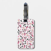Girly Pink Accessoire Bagagelabel (Achterkant verticaal)