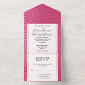 Girly Pink Animal All In One Uitnodiging (Binnen)