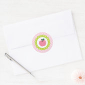 Girly Pink Apple Ronde Sticker (Envelop)