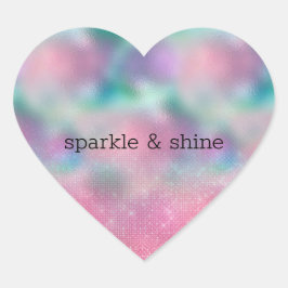 Girly Pink Aqua Rainbow Mermaid Sparkle Hart Sticker