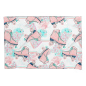 Girly Pink Aqua Roller Schaatsen - Gepersonaliseer Kussensloop (Voorkant)