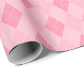 Girly Pink Argyle Diamond Pattern Cadeaupapier (Rol Hoek)