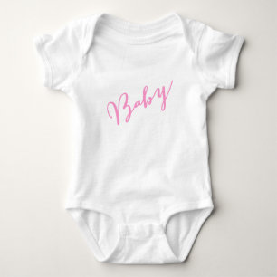 Girly Pink Baby met de hand geschreven script Romper