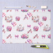 Girly Pink Ballet Floral Tissuepapier (Craft)