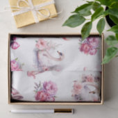 Girly Pink Ballet Floral Tissuepapier (Geschenk)