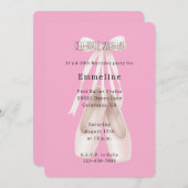 Girly Pink Ballet Shoes Bow Birthday Kaart (Voorkant / Achterkant)
