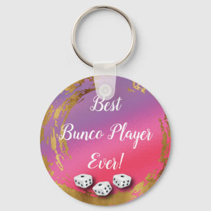 Girly Pink Best Dice Player Bunco Sleutelhanger