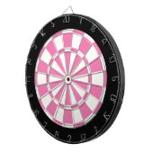 Girly Pink Black en White Dartbord (Voorkant Rechts)