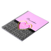 Girly Pink Black Princess Giraffe Print and Name Notitieboek (Linkerzijde)