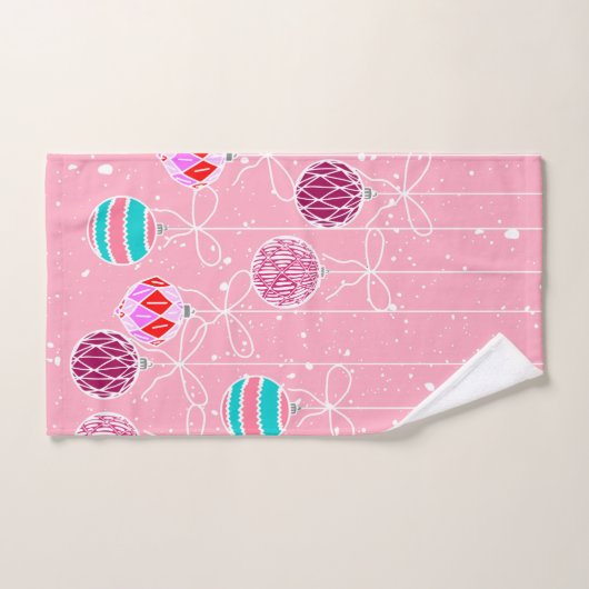Girly Pink Blauwgroen Glam kerstversieringen en sn Handdoek (Handdoek)
