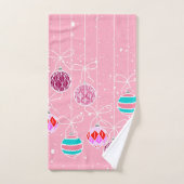 Girly Pink Blauwgroen Glam kerstversieringen en sn Handdoek (Handdoek)
