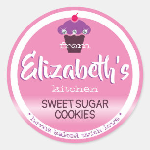 Girly Pink Blush Cute Sweet Cupcake Baking Labels