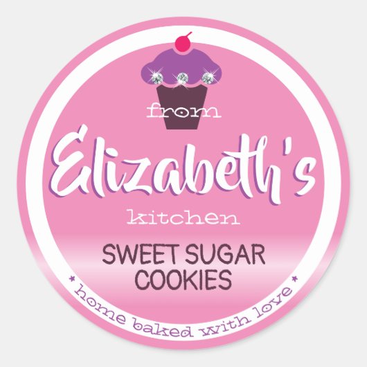 Girly Pink Blush Cute Sweet Cupcake Baking Labels (Voorkant)