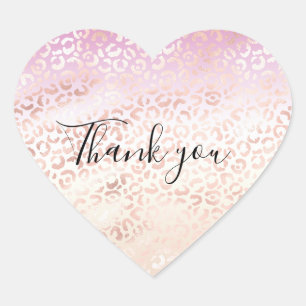 Girly Pink Blush Peach Glam Leopard Print Tie kleu Hart Sticker