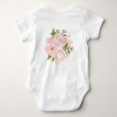 Girly Pink Blush Silver Floral Princess Crown Romper (Achterkant)