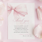 Girly Pink Bow Baby shower Bedankkaart