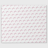 Girly Pink Bow Cadeaupapier (Vlak)