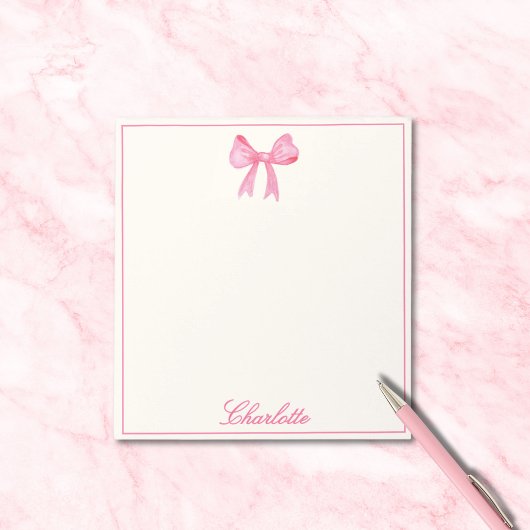 Girly Pink Bow Notitieblok